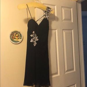 Navy blue open back dress
